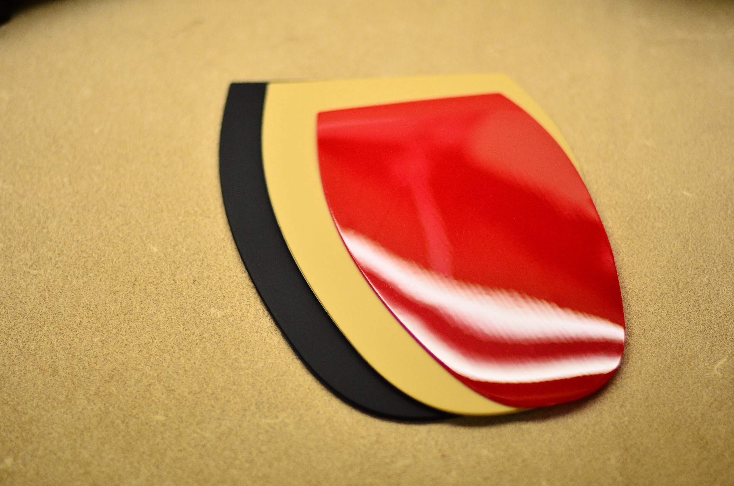 Black, beige and glossy red Casali rubber protection soles